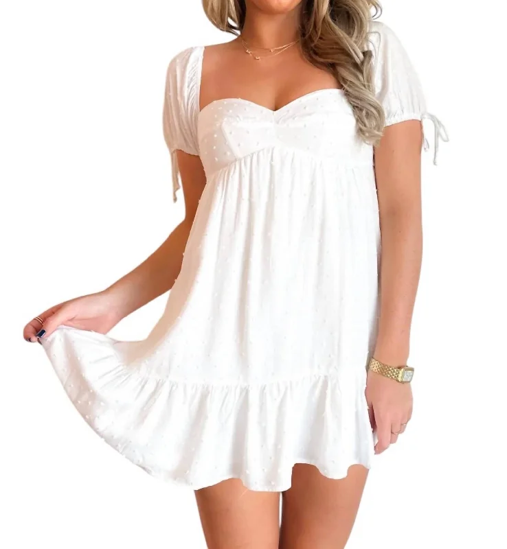 short Mimi dresses for summer festivalsCeleste Mini Dress In White