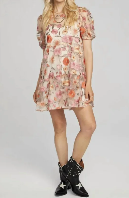 cute and flirty Mimi dresses for a playful touchTyler Mini Dress In Multi In Bloom