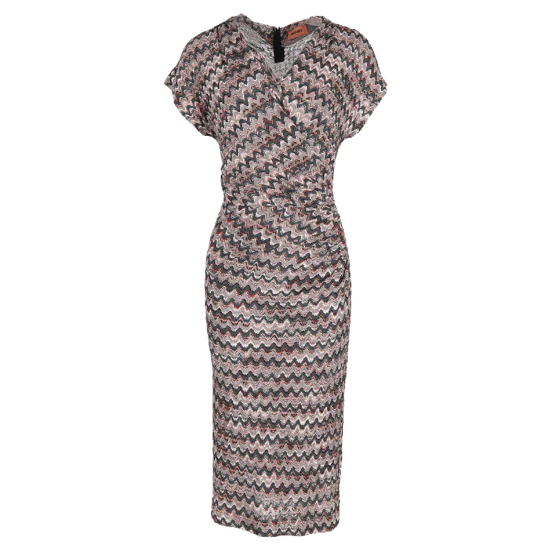 midi fit-and-flare dressesMissoni Wrapped Midi Dress in Multicolor Viscose