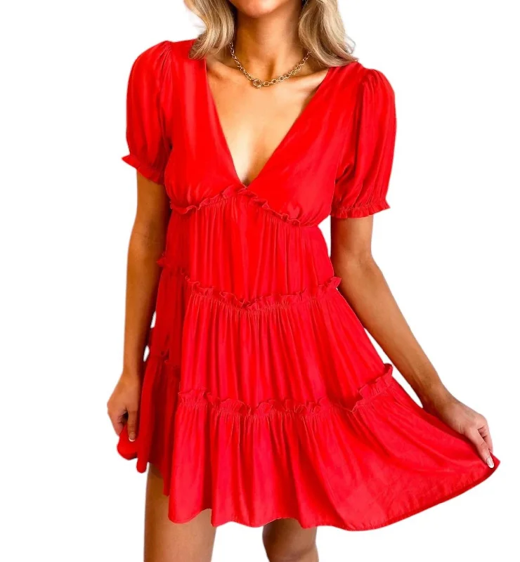 wide-leg lace Mimi dresses for sophisticated looksBomb Pop Mini Dress In Red