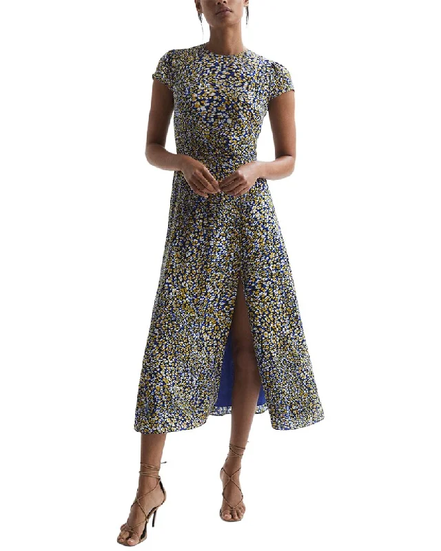 chic midi dressesReiss Livia Printed Cut Out Back Midi Dress