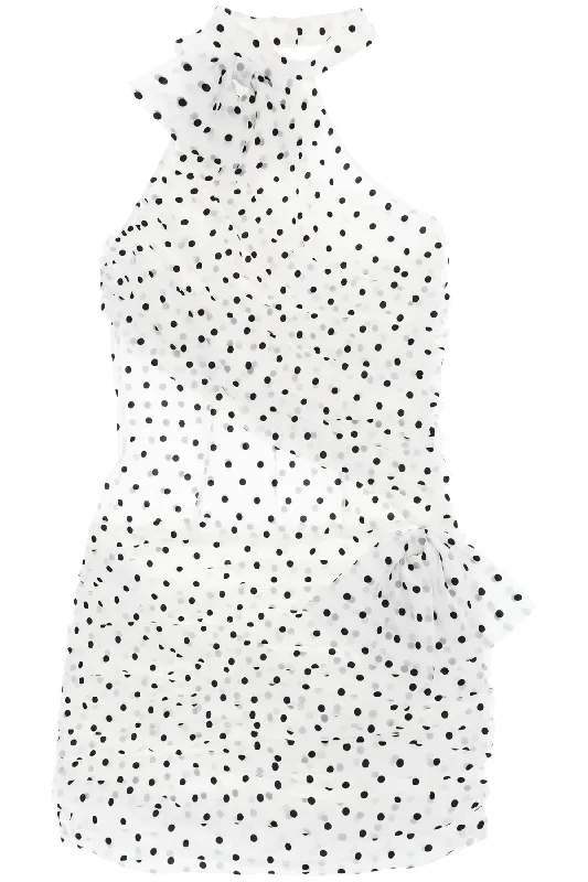 sustainable Mimi dresses made from eco-friendly materialsAlessandra Rich Women's One-Shoulder Mini Dress In Polka