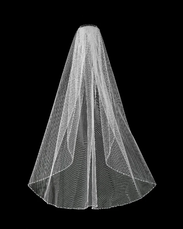 A-line wedding dressesBeaded Edge White Veil