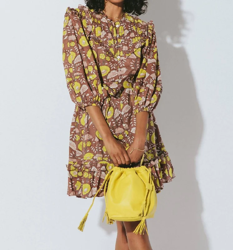 designer-inspired Mimi dresses for luxury on a budgetEmma Mini Dress In Dahlia Block Print