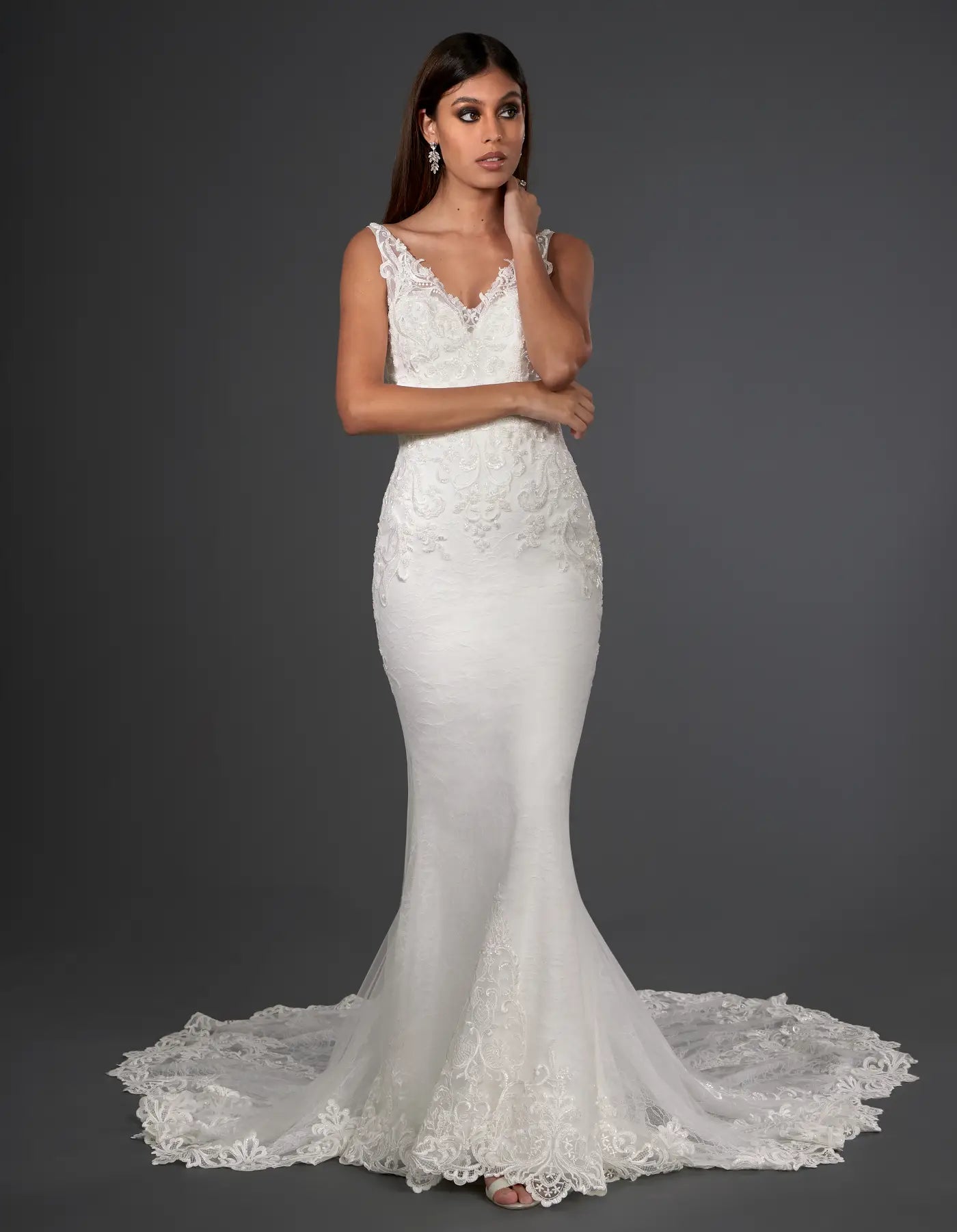 simple wedding dressesDingJiDress a beaded lace sheath gown Wedding Dresses