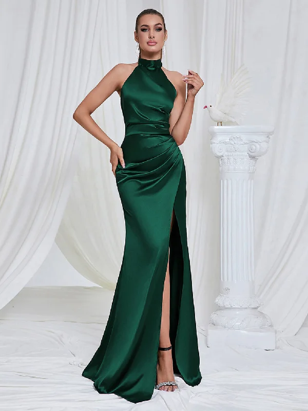 maxi dresses for outdoor weddingsHalter Sleeveless Elegant Maxi Bodycon Dress HB10196