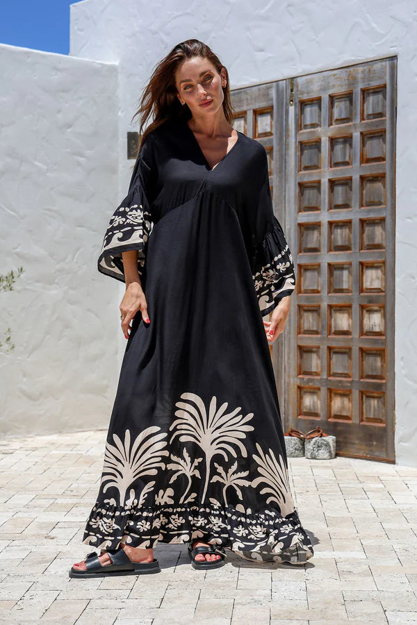 maxi dresses for pool partiesNoir Palm Maxi