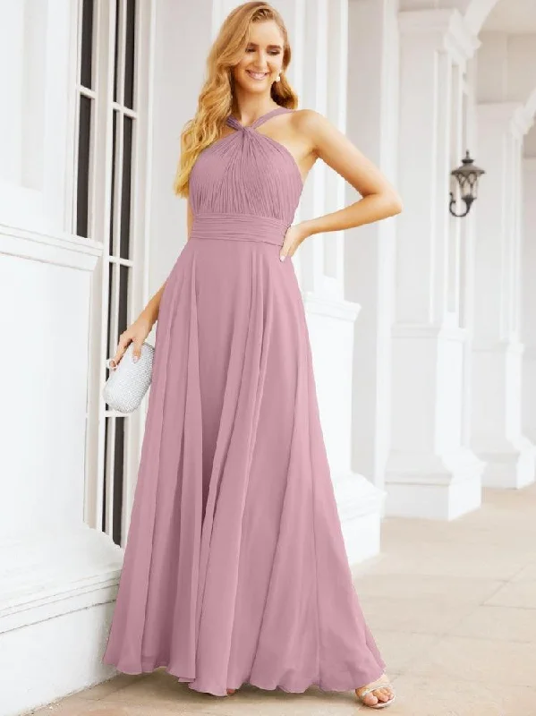 maxi dresses for boat ridesNumbersea Crisscross Halter Bridesmaid Dresses for Party Wedding Evening Prom Maxi Ball Gowns 28053