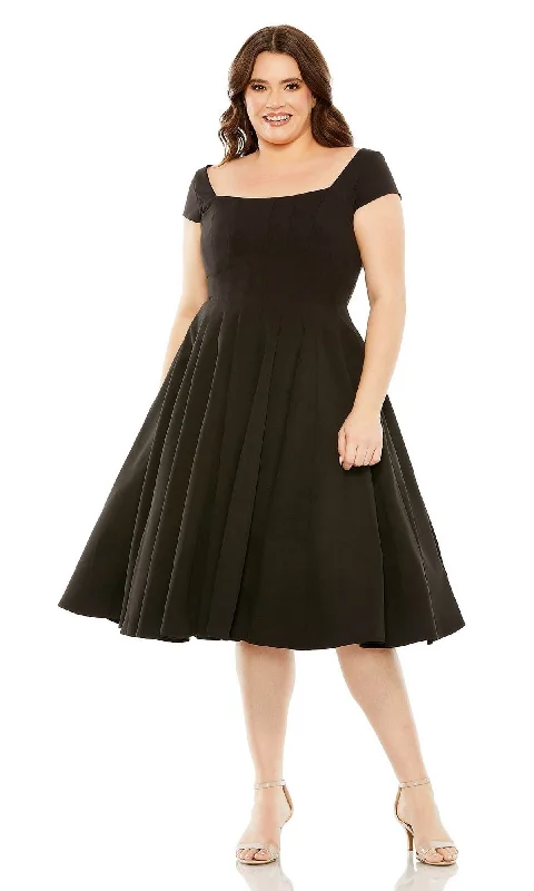 simple wedding dressesPlus-Size Short Black Wedding-Guest Dress 49784W