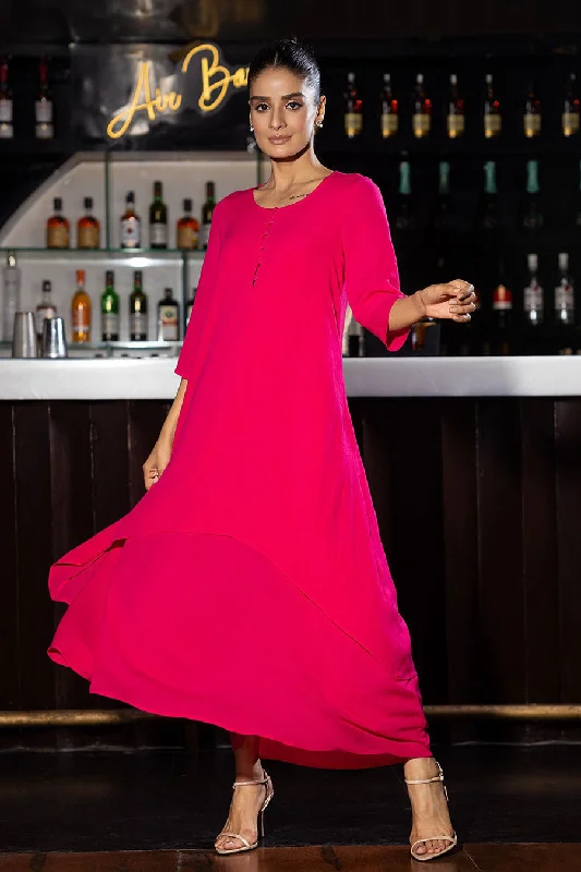 maxi dresses for layeringPink Maxi Layer Dress