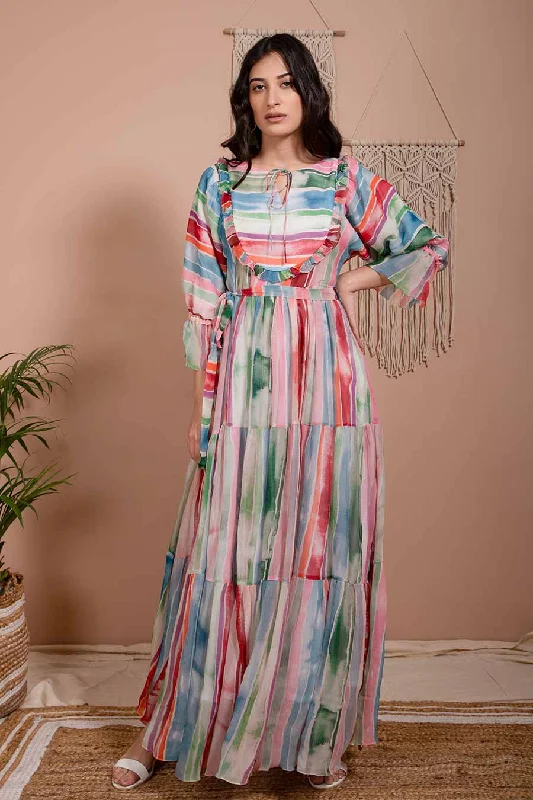 maxi dresses for warm weatherMia Mulitcolour Chiffon Maxi Dress