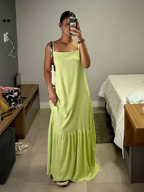 maxi dresses with empire waistsSimple Green Straps Long Evening Dress,Green Maxi Dress  Y6938