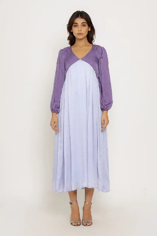 maxi dresses for petite womenPurple & Lilac Gathered Maxi Dress