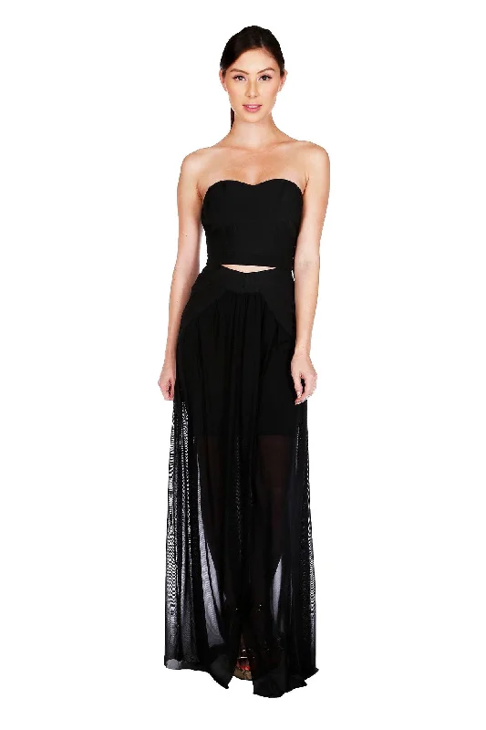 maxi dresses with empire waistsNaughty Grl Sweetheart Two Piece Maxi Dress - Black