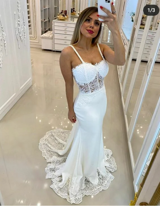 wedding dress trendsSexy White Mermaid Wedding Dress,White Bridal Dress Y6000