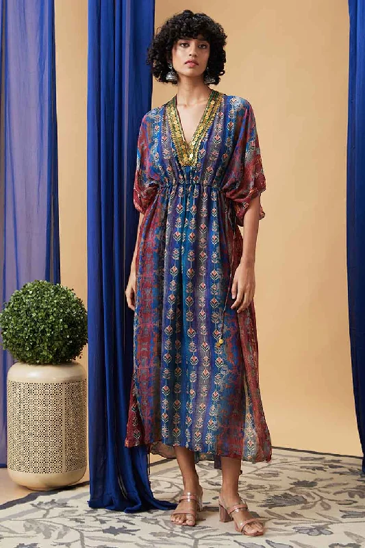 maxi dresses with pleatsBlue Adah Embroidered Maxi Dress