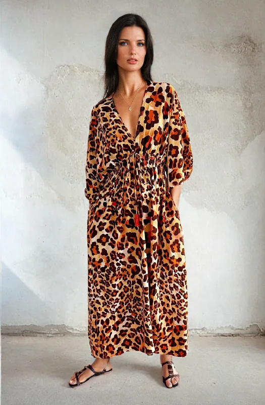 maxi dresses for summerElke Maxi Dress Rust Leopard