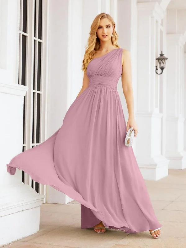 maxi dresses for yoga and meditationNumbersea One Shoulder Bridesmaid Dresses Long Maxi Formal Evening Party Prom Gowns 28061