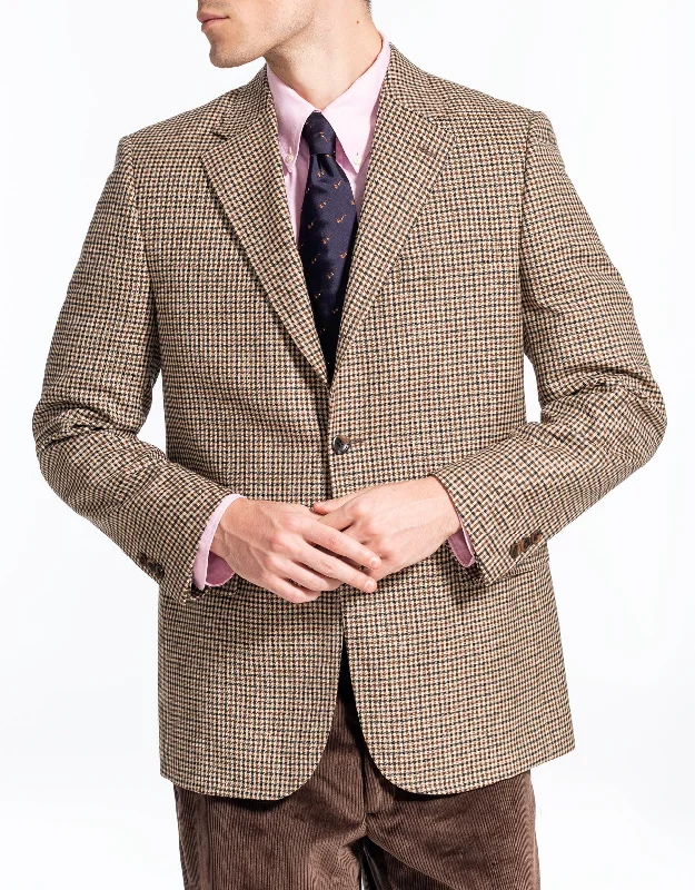 BROWN MULTICHECK SPORT COAT - CLASSIC FIT