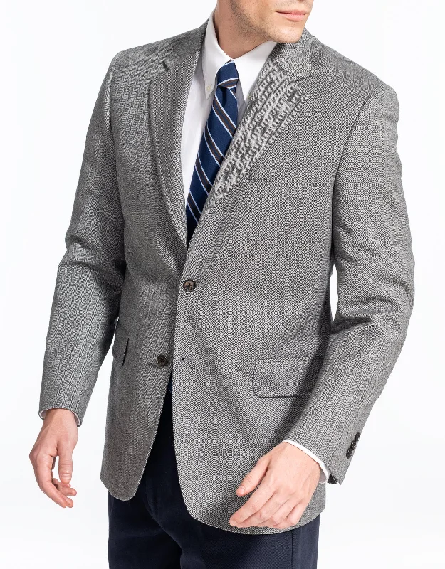 CHARCOAL HERRINGBONE SPORT COAT - CLASSIC FIT