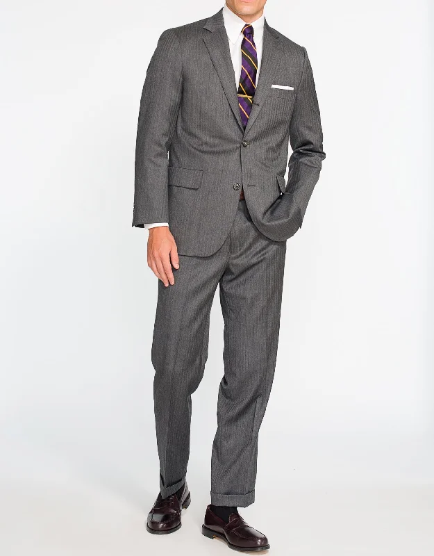 GREY HERRINGBONE SUIT - CLASSIC FIT