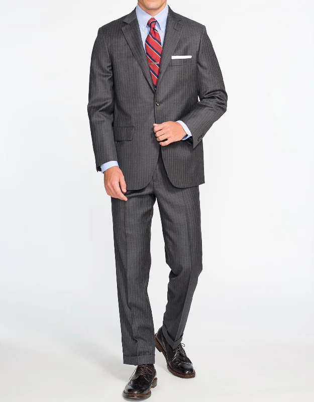 GREY SHARKSKIN STRIPE SUIT - CLASSIC FIT