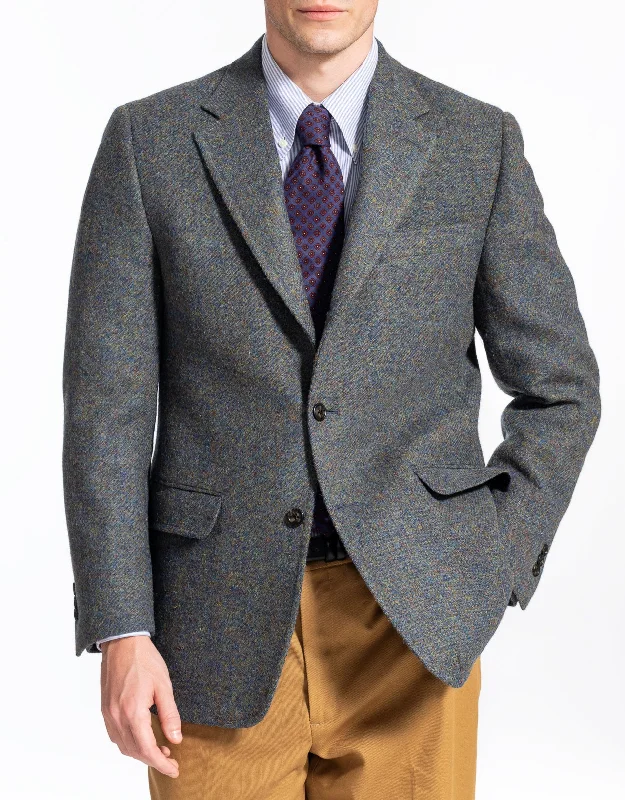 HARRISTWEED OLIVE BLUE MARL SPORT COAT - CLASSIC FIT