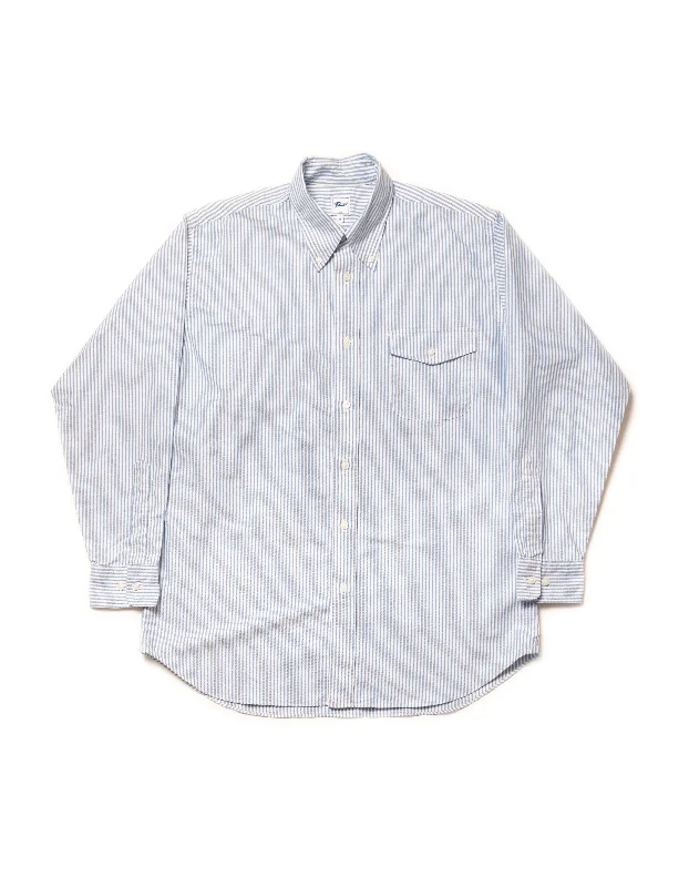 ZEPHYR WEIGHT OXFORD SPORT SHIRT - BLUE STRIPE