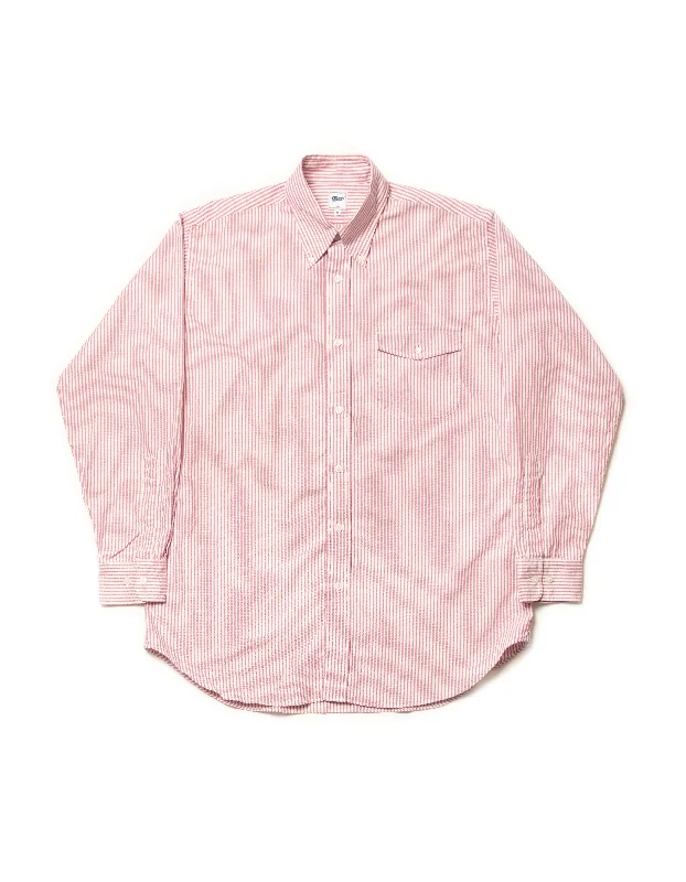 ZEPHYR WEIGHT OXFORD SPORT SHIRT - RED STRIPE