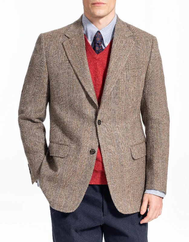 MAGEE LIGHT BROWN BARLEY STRIPE SPORT COAT - CLASSIC FIT