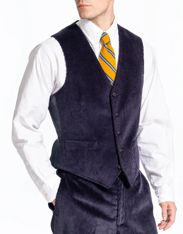 NAVY CORDUROY VEST