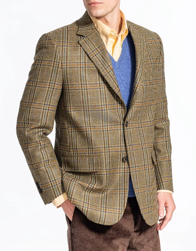 OLIVE MULTI PLAID SPORT COAT - CLASSIC FIT