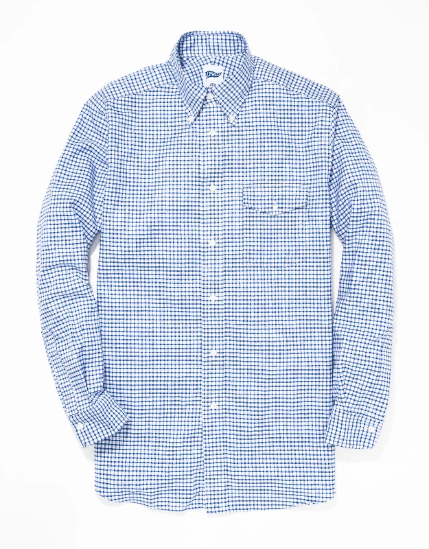 ROYAL BLUE CHECK OXFORD SHIRT - TRIM FIT