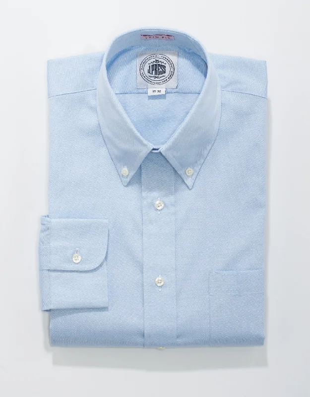 BLUE PINPOINT BUTTON DOWN SHIRT - TRIM FIT