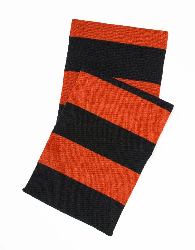 UNIVERSITY STRIPE MUFFLER - BLACK/ORANGE