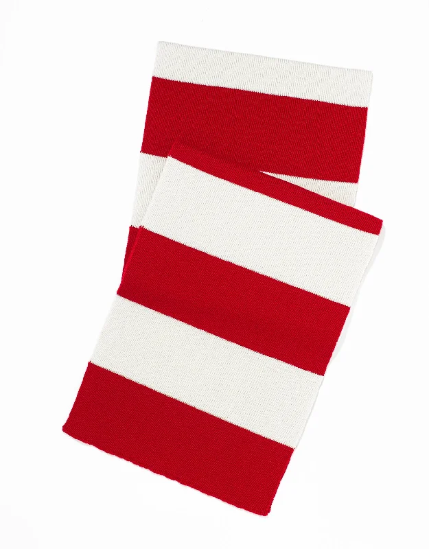 UNIVERSITY STRIPE MUFFLER - RED/WHITE