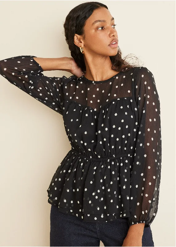 Sheer Beauty Blouse - Dolce Vita Dot