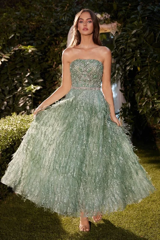 prom dresses for curve-hugging figuresAndrea & Leo A1226 Long A Line Formal Prom Tea Length Dress