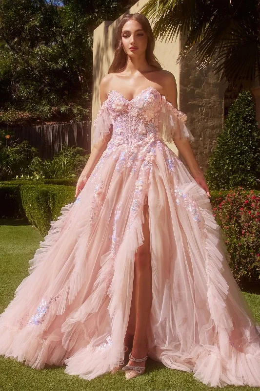 petite prom dressesAndrea & Leo A1340 3D Floral Formal Prom Long Ball Gown