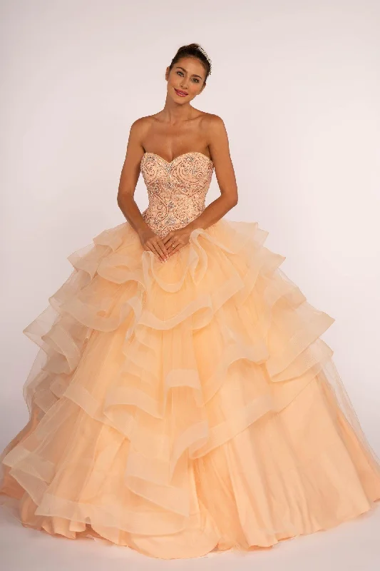 prom dresses with beaded accentsLong Prom Quinceanera Dress Sweet 16