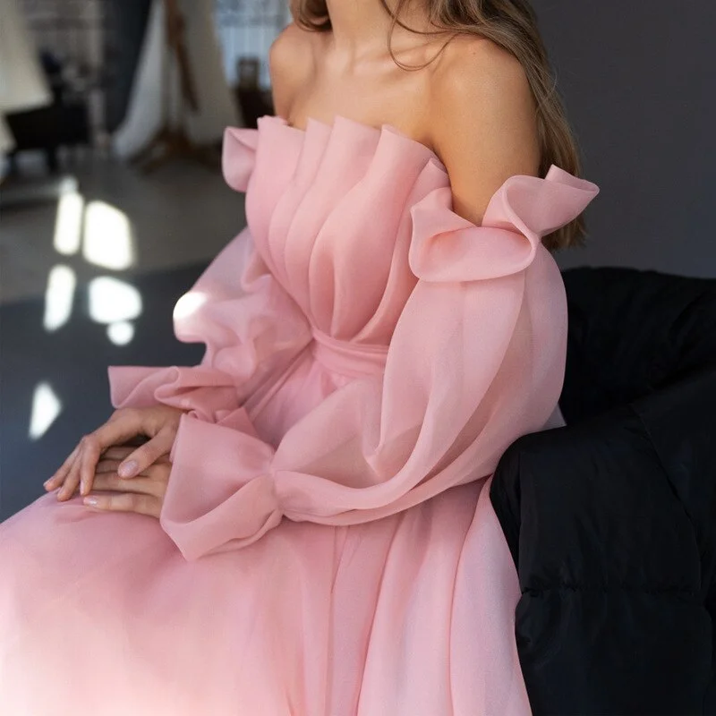 plus-size prom dressesFashionSierra - New Arrival Pink Tea-Length Sexy Off Shoulder Prom Dresses