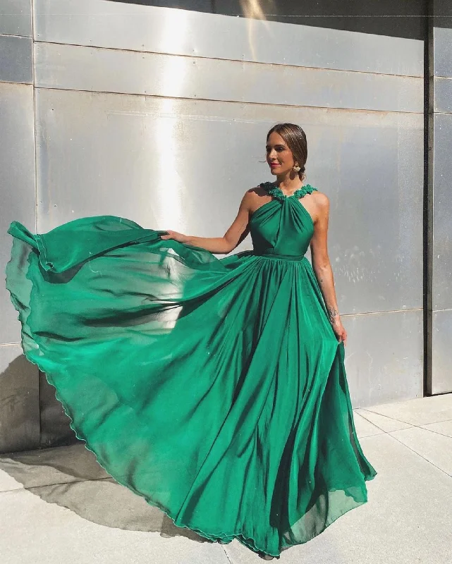 prom dresses for winterFashionSierra - Sexy Green Backless Sleeveless Cocktail Gowns A Line Backless Prom Dresses