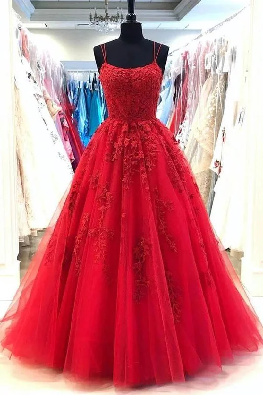 chiffon prom dressesBall Gown Criss-Cross Back Red Prom Dress