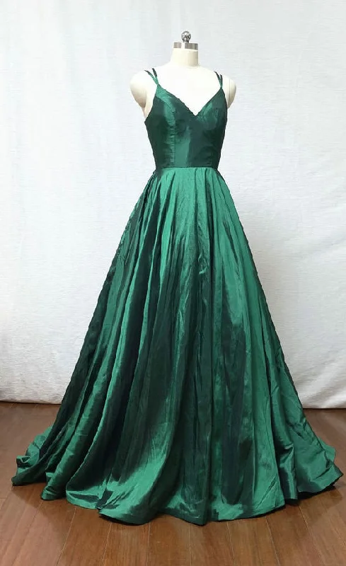 sparkly prom dressesBall Gown Double Straps Green Prom Dress