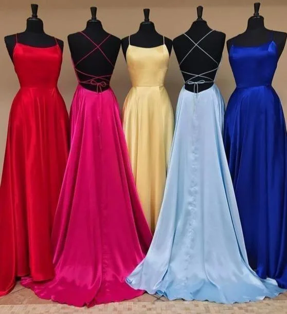 silk prom dressesCheap Long Criss Cross Back Prom Dress