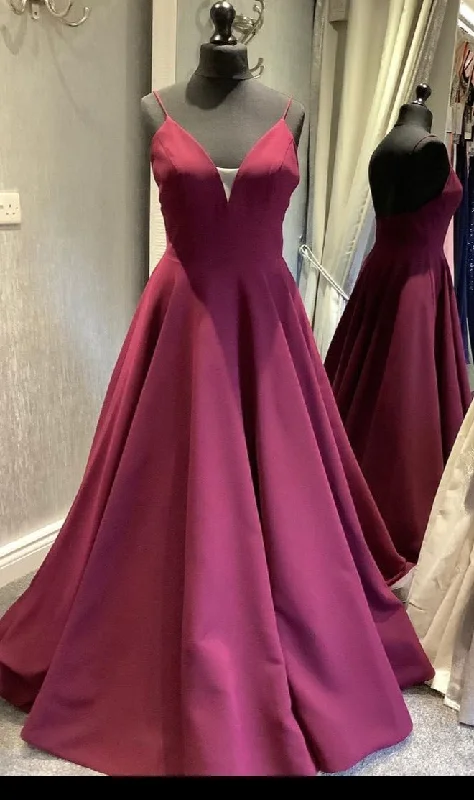 modern prom dressesLong Burgundy Prom Dress