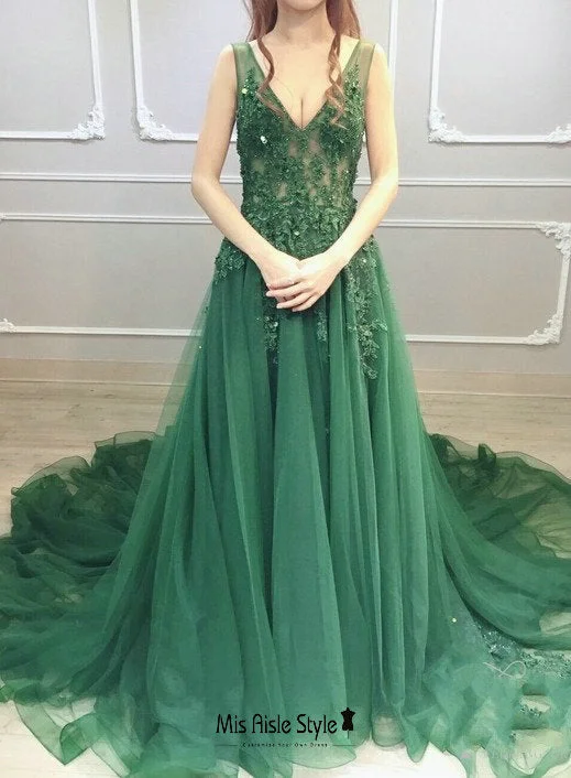 prom dresses with sequin detailingSexy Sheer Green Prom Dress